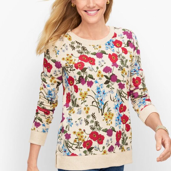Talbots NWOT Crewneck Pullover - Elegant Floral Sweatshirt Size XL (16-18) - Picture 1 of 9